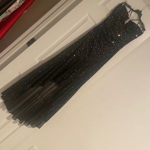 City Triangles S/M Black A-Cut Glitter Polka Dot Dress